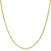 ZINZI Gold 14 karaat gouden massieve gourmet ketting met valkenoog schakels 2mm breed 41-43cm ZGC498