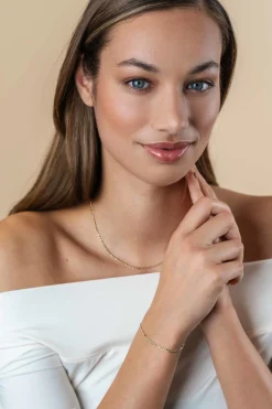 ZINZI Gold 14 karaat gouden massieve gourmet ketting met valkenoog schakels 2mm breed 41-43cm ZGC498