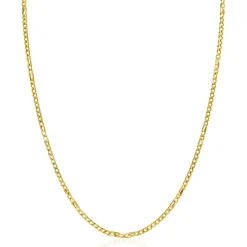 ZINZI Gold 14 karaat gouden massieve gourmet ketting met valkenoog schakels 2mm breed 41-43cm ZGC498