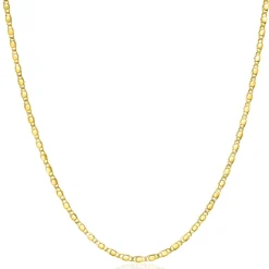 ZINZI Gold 14 karaat gouden massieve ketting met glanzende fantasie plaatjes 1,7mm breed 41-43cm ZGC497