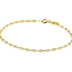 ZINZI Gold 14 karaat gouden massieve marine schakelarmband 2mm breed 18,5cm ZGA577