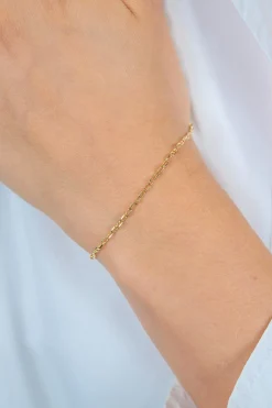 ZINZI Gold 14 karaat gouden massieve marine schakelarmband 2mm breed 18,5cm ZGA577