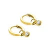 ZINZI Gold 14 karaat gouden oorbedels met ronde witte zirconia ZGCH560 (zonder oorringen)