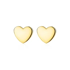 ZINZI Gold 14 karaat gouden oorknoppen glad hartje ZGO214