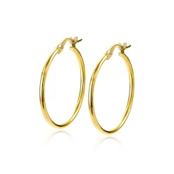 ZINZI Gold 14 karaat gouden oorringen ronde buis 23 x 1,5mm ZGO260