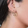 ZINZI Gold 14 karaat gouden oorringen vierkante buis 13 x 1,5mm ZGO257