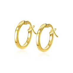 ZINZI Gold 14 karaat gouden oorringen vierkante buis 13 x 1,5mm ZGO257