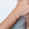 ZINZI Gold 14 krt gouden armband met subtiele jasseron schakels en drie open rondjes 6,5mm breed 18-20cm ZGA445