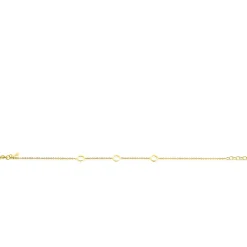 ZINZI Gold 14 krt gouden armband met subtiele jasseron schakels en drie open rondjes 6,5mm breed 18-20cm ZGA445