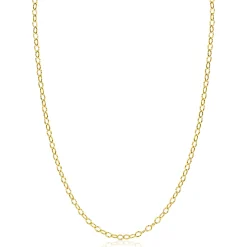 ZINZI Gold 14 krt gouden ketting met bewerkte ovale schakels 3mm breed 45cm ZGC538