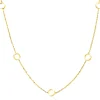 ZINZI Gold 14 krt gouden ketting met subtiele jasseron schakels en zeven open rondjes 6,5mm breed 42-45cm ZGC445