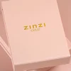 ZINZI Gold 14 krt gouden ketting 45cm, in het midden bezet met fijne groene, blauwe en champagne zirconia's ZGC379
