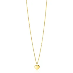 ZINZI Gold 14 krt gouden ketting 43cm met hart hanger 8mm ZGC312