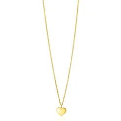 ZINZI Gold 14 krt gouden ketting 43cm met hart hanger 8mm ZGC312