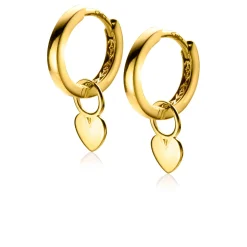 ZINZI Gold 14 krt gouden oorbedels glad hart 5,5mm ZGCH389 (zonder oorringen)