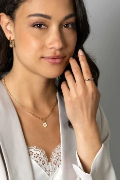 ZINZI gold plated zilveren aanschuifring met zeven ster-zettingen, bezet met witte zirconia's 3mm breed ZIR2491Y