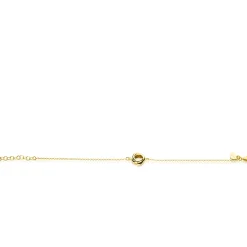 ZINZI gold plated zilveren armband met fijne ankerschakel en drie verbonden ringen ZIA2890G