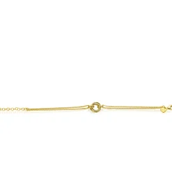 ZINZI gold plated zilveren armband met dubbele gourmet schakel en drie verbonden ringen ZIA2797