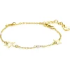 ZINZI gold plated zilveren armband met sterren en witte parels ZIA2780