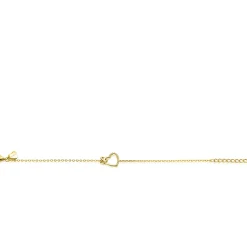 ZINZI gold plated zilveren armband met twee sierlijke harten die met elkaar verbonden zijn, ook bezet met witte zirkonia's 17-20cm ZIA2874Y