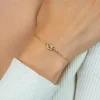 ZINZI gold plated zilveren armband met verbonden hartjes, witte zirkonia's 17-19cm ZIA2493Y