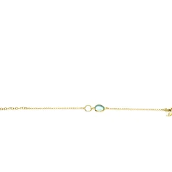 ZINZI gold plated zilveren armband met open rondje en ovaal, bezet met turquoise kleursteen ZIA2716G