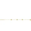 ZINZI gold plated zilveren armband met drie open rondjes (8,5mm) voorzien van een bolstructuur 17-20cm ZIA2704G