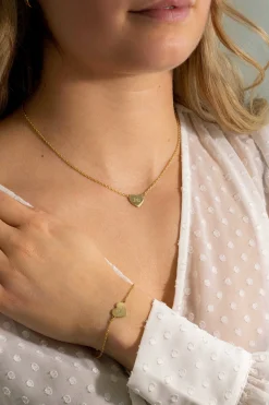 ZINZI gold plated zilveren armband met hart plaatje 10mm om te graveren 17-20cm ZIA2346G