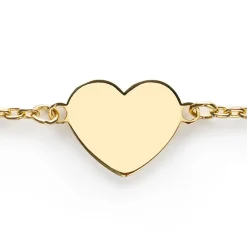 ZINZI gold plated zilveren armband met hart plaatje 10mm om te graveren 17-20cm ZIA2346G