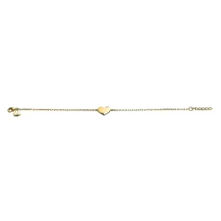 ZINZI gold plated zilveren armband met hart plaatje 10mm om te graveren 17-20cm ZIA2346G