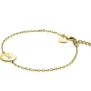 ZINZI gold plated zilveren armband met rond plaatje 15mm om te graveren 17-20cm ZIA2345G