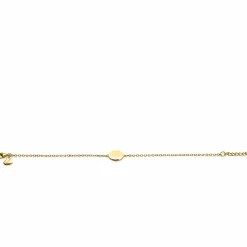 ZINZI gold plated zilveren armband met rond plaatje 15mm om te graveren 17-20cm ZIA2345G