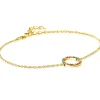 ZINZI gold plated zilveren armband met open rondje 12mm bezet regenboog 17-20cm ZIA2170