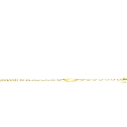 ZINZI gold plated zilveren armband met paperclip-schakels en glanzend rechthoekig plaatje om te graveren 16,5-19,5cm ZIA2530G