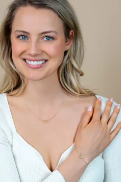 ZINZI gold plated zilveren armband met 2 verbonden hartjes 17,5-19,5cm ZIA2513G