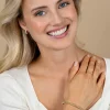 ZINZI gold plated zilveren bangle armband 4mm breed, bezet met witte zirkonia's  60mm ZIA2686Y