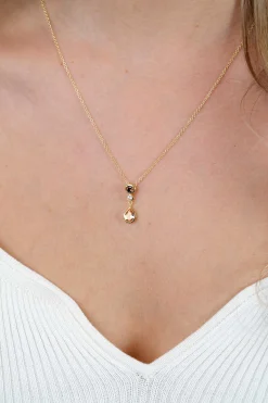 ZINZI gold plated zilveren collier 45cm met kleurrijke hanger (20mm) een speelse combinatie van vormen en kleuren champagne, bruin en wit ZIC2900