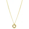 ZINZI gold plated zilveren collier 45cm met hanger van verbonden ringen (knoop-stijl) ZIC2797