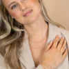 ZINZI gold plated zilveren dubbele armband met open hartjes schakels ZIA2775G