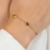 ZINZI gold plated zilveren fantasie armband met ronde vormen bruin en olijfgroen ZIA2770