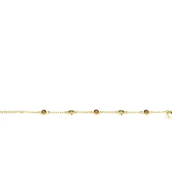 ZINZI gold plated zilveren fantasie armband met ronde vormen bruin en olijfgroen ZIA2770