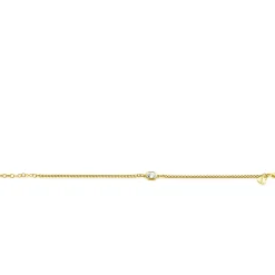 ZINZI gold plated zilveren gourmet armband met vierkante zetting bezet met witte zirconia 16-19cm ZIA2417Y