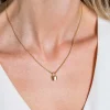 ZINZI gold plated zilveren gourmet ketting 45cm met trendy slotje als bedel 40-45cm ZIC2354G
