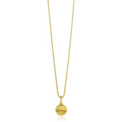ZINZI gold plated zilveren hanger zonnestralen rond 10mm ZIH2296S (zonder collier)