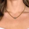 ZINZI gold plated zilveren jasseron ketting 42cm met ovale sluitring ZIC2377G