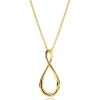ZINZI goldplated zilveren ketting 60cm met grote gestileerde Infinity-hanger 52mm ZIC2675G