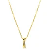 ZINZI gold plated zilveren ketting 45cm met luxe cross-over hanger (16mm) bezet met witte zirkonia's ZIC2801