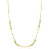ZINZI gold plated zilveren ketting 45cm met paperclip schakels en dubbele geknoopte schakels ZIC2798