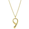 ZINZI goldplated zilveren ketting 45cm met grote sierlijke hanger 40mm ZIC2786G