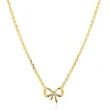 ZINZI gold plated zilveren ketting 42–45cm met sierlijke strik, bezet met witte zirkonia ZIC2724Y
